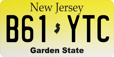 NJ license plate B61YTC