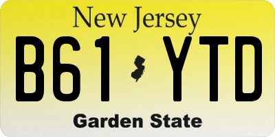 NJ license plate B61YTD