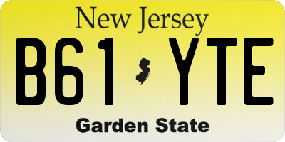 NJ license plate B61YTE
