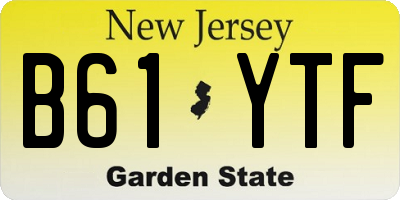 NJ license plate B61YTF