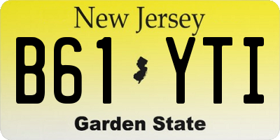NJ license plate B61YTI