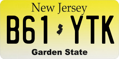 NJ license plate B61YTK
