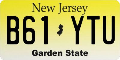 NJ license plate B61YTU