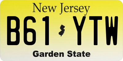 NJ license plate B61YTW