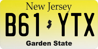 NJ license plate B61YTX