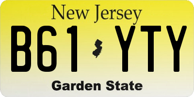 NJ license plate B61YTY