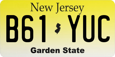 NJ license plate B61YUC