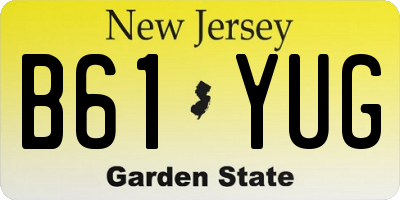 NJ license plate B61YUG
