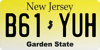 NJ license plate B61YUH