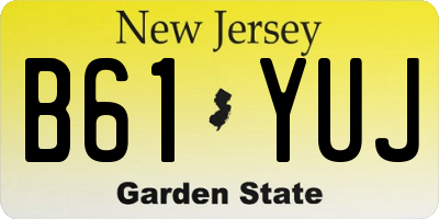 NJ license plate B61YUJ