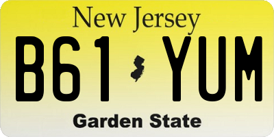 NJ license plate B61YUM