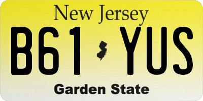 NJ license plate B61YUS