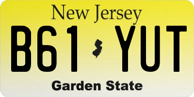 NJ license plate B61YUT