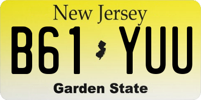 NJ license plate B61YUU