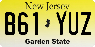 NJ license plate B61YUZ