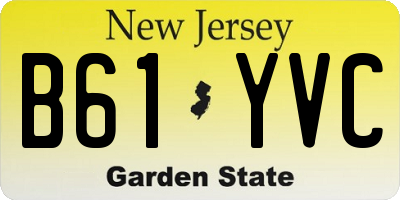 NJ license plate B61YVC