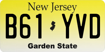 NJ license plate B61YVD