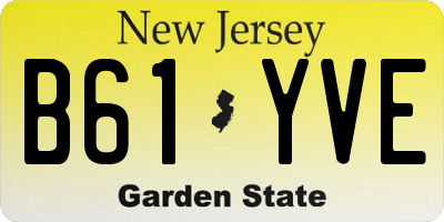 NJ license plate B61YVE