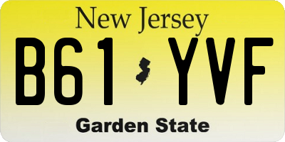 NJ license plate B61YVF