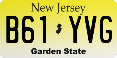 NJ license plate B61YVG