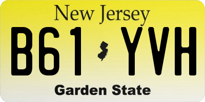 NJ license plate B61YVH