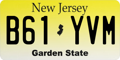 NJ license plate B61YVM