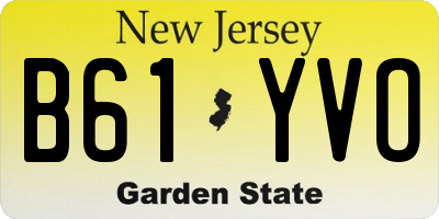 NJ license plate B61YVO