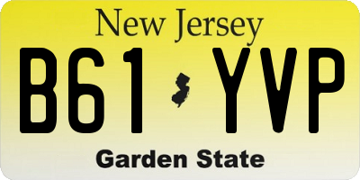 NJ license plate B61YVP