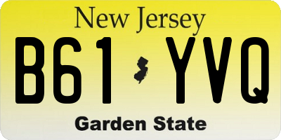 NJ license plate B61YVQ