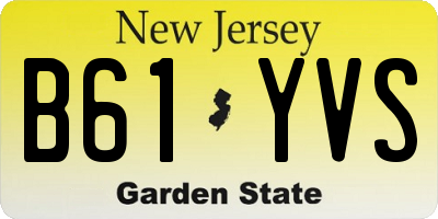 NJ license plate B61YVS
