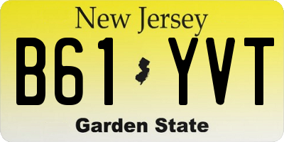 NJ license plate B61YVT