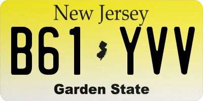 NJ license plate B61YVV