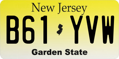 NJ license plate B61YVW