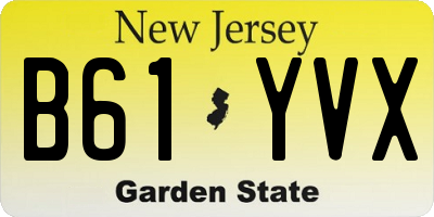 NJ license plate B61YVX