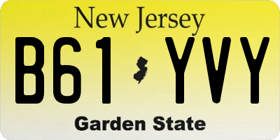 NJ license plate B61YVY