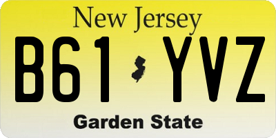 NJ license plate B61YVZ