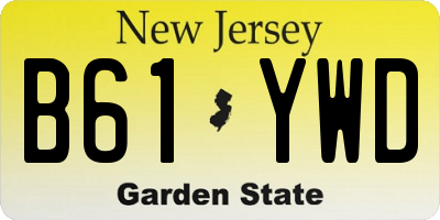 NJ license plate B61YWD