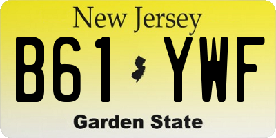 NJ license plate B61YWF