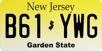 NJ license plate B61YWG