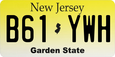NJ license plate B61YWH