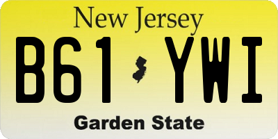 NJ license plate B61YWI