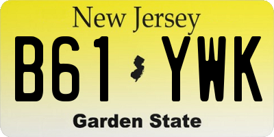 NJ license plate B61YWK