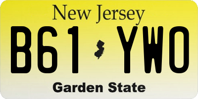 NJ license plate B61YWO