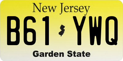 NJ license plate B61YWQ