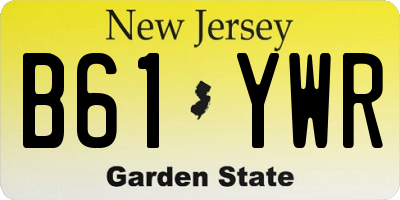 NJ license plate B61YWR