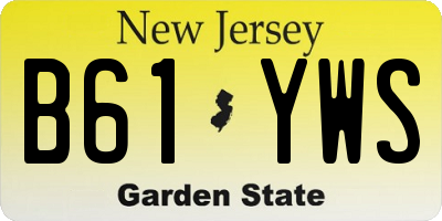 NJ license plate B61YWS