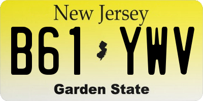 NJ license plate B61YWV