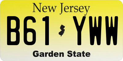 NJ license plate B61YWW