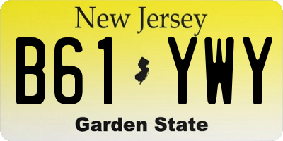 NJ license plate B61YWY