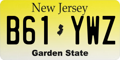 NJ license plate B61YWZ